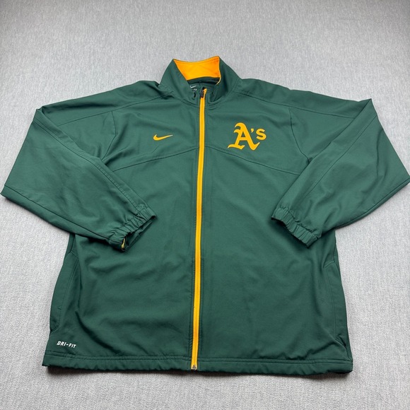 Nike Oakland Athletics Jacket Men XL Green Full Zip Mlb Baseball